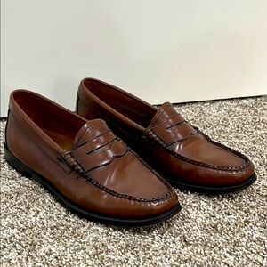 WEEJUNS Cognac Brown Leather Penny Loafers. Size 7